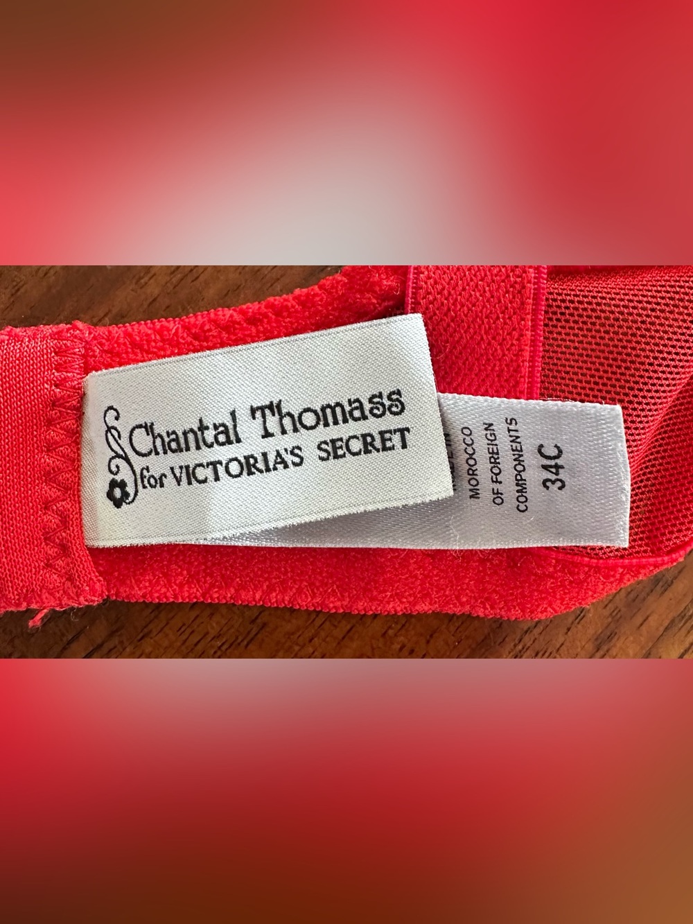 Chantal Thomas for Victoria Secret Red and Black Bra Size 34C NWOT - Picture 4 of 5